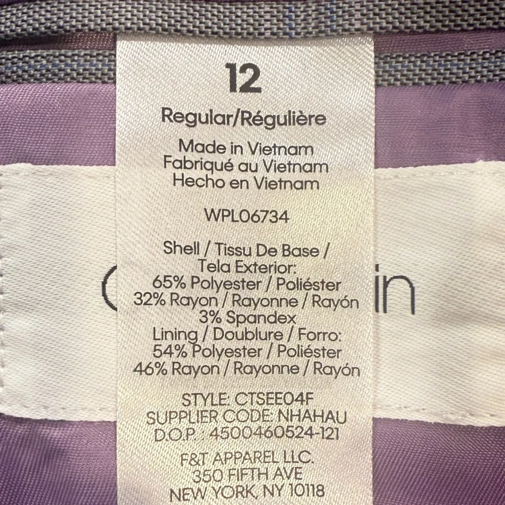 Calvin Klein Charcoal Checkered Blazer - Picture 2 of 8